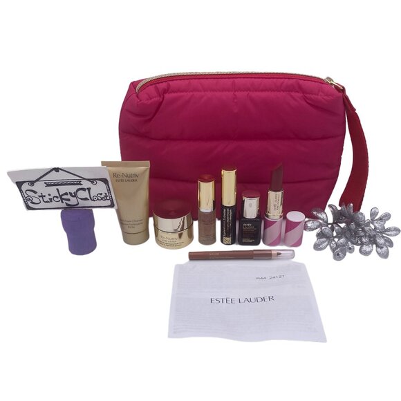 Estee Lauder Re-Nutriv Beauty Gift Set - 7pc, Floating on Air Pink Bag, Lip, Eye - Picture 1 of 15